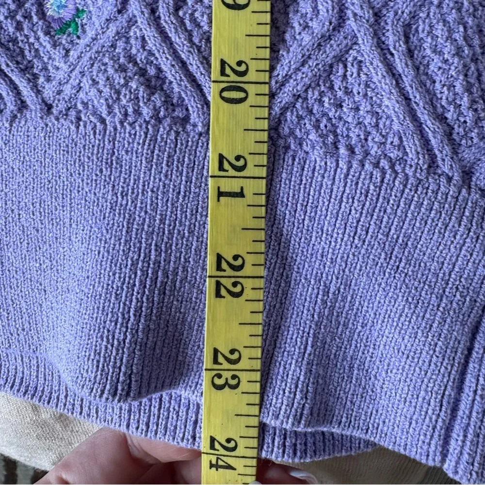 Charter Club Ruffle Trim Floral Lilac Purple M Fairy Boho Bloom Core Whimsical - Picture 8 of 8